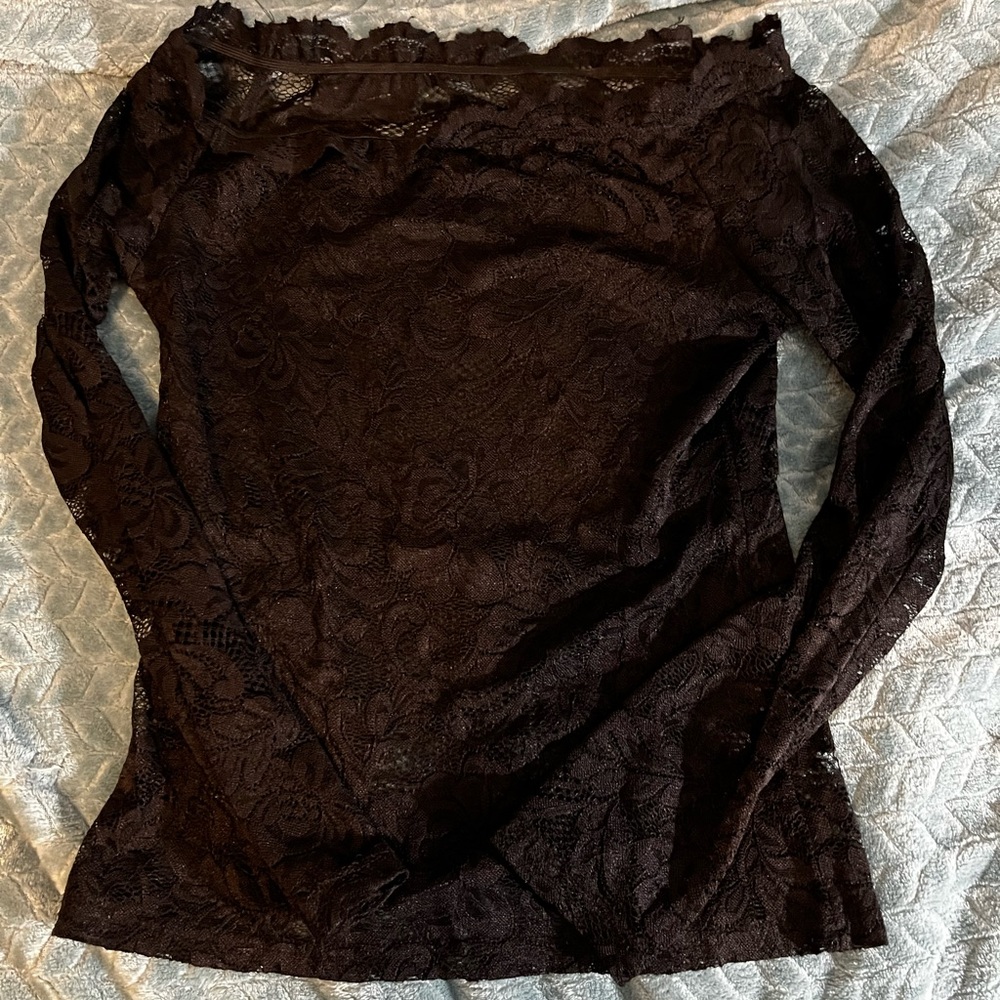 Black Lace see through shirt